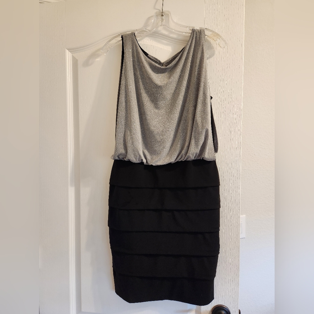 Black and silver cocktail dress